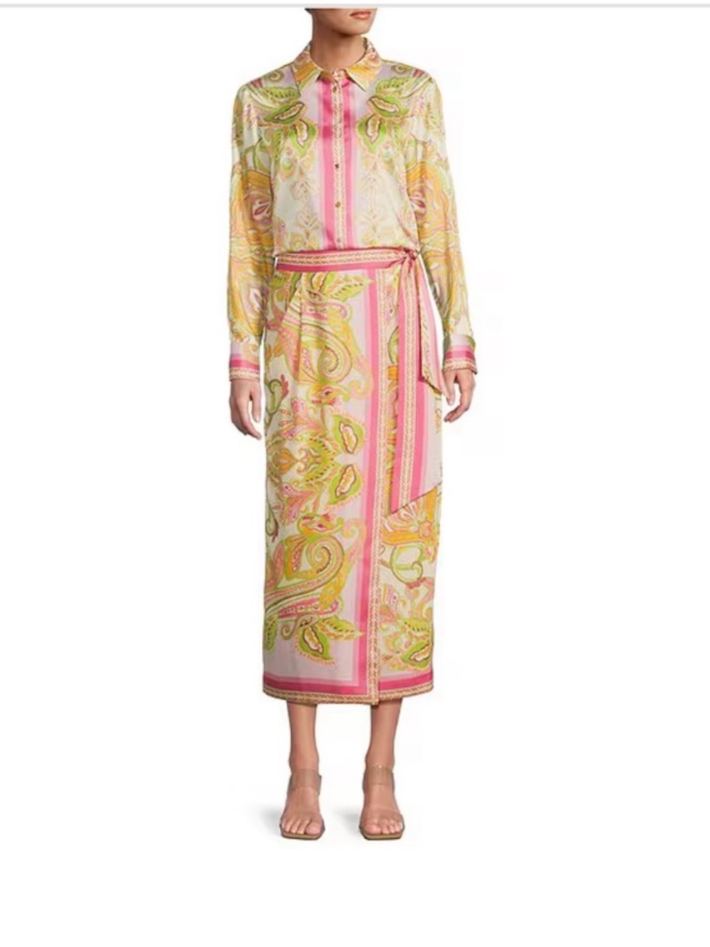 NWT Antonio Melani Clio Satin Printed Wrap Coordinating Skirt - Picture 7 of 7